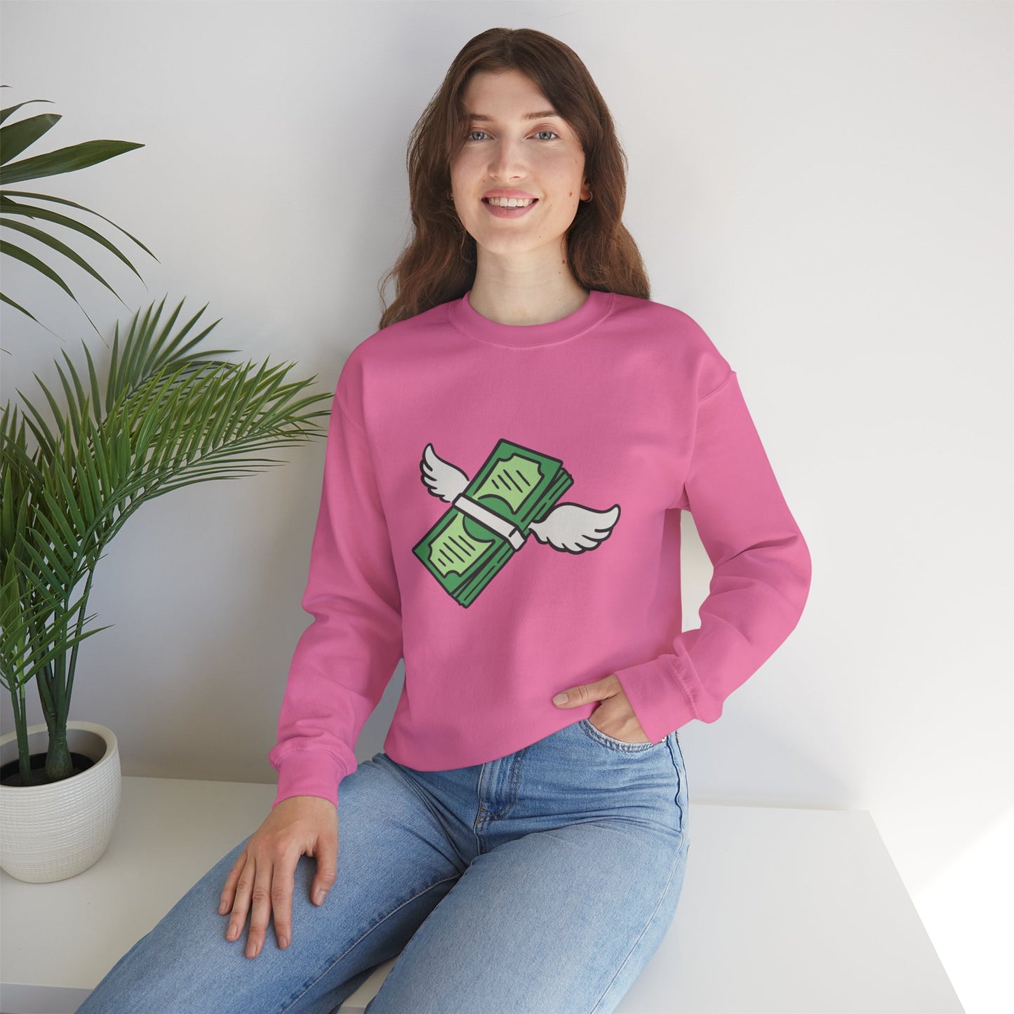 Unisex Stack The Cash Sweatshirt (Money stacks) Sleek Tee