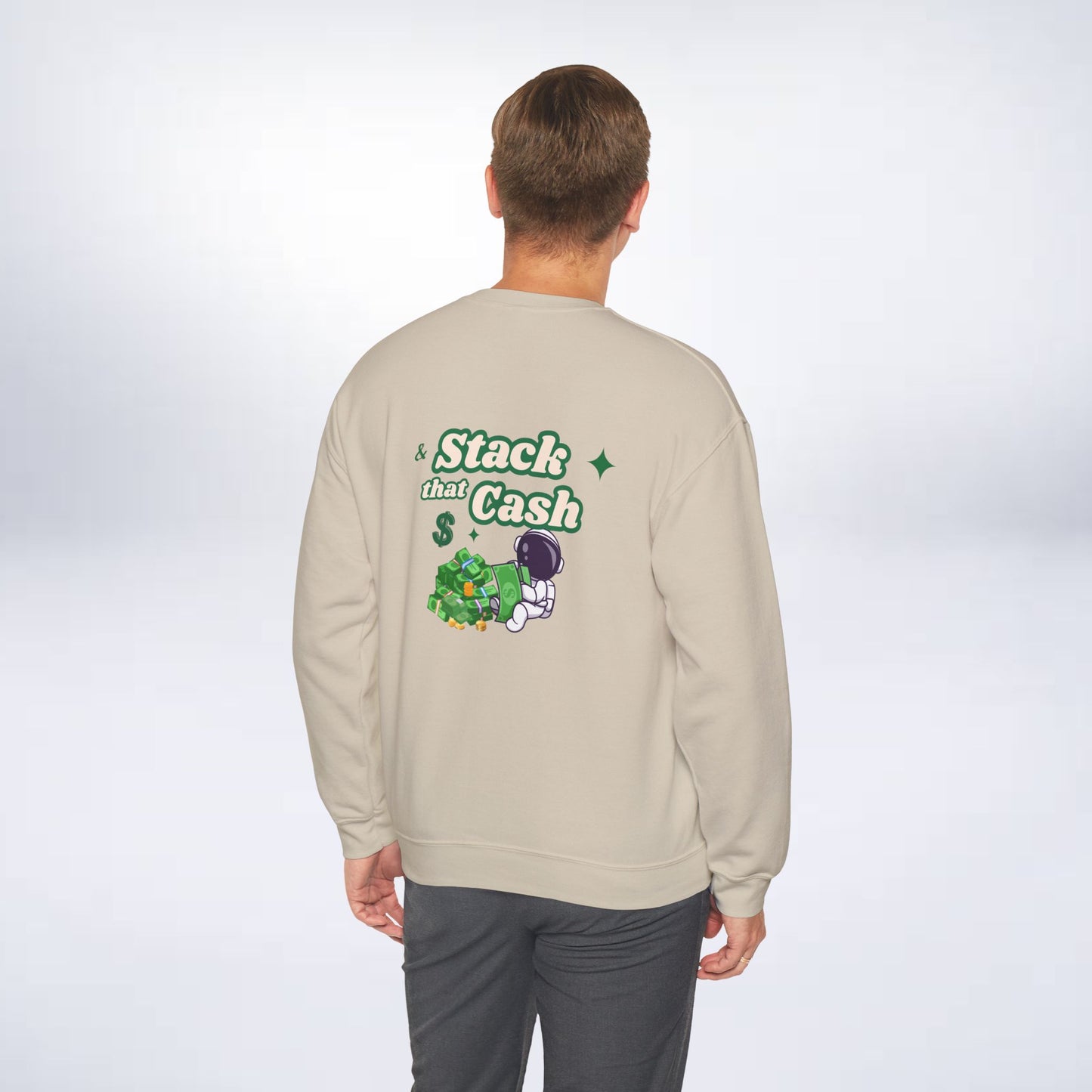 Unisex Stack The Cash Sweatshirt (Money stacks) Sleek Tee