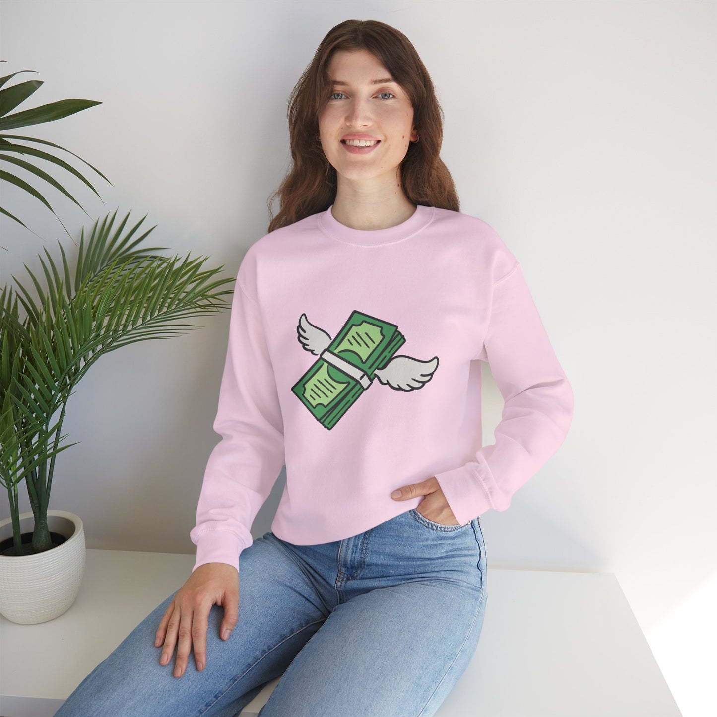 Unisex Stack The Cash Sweatshirt (Money stacks) Sleek Tee