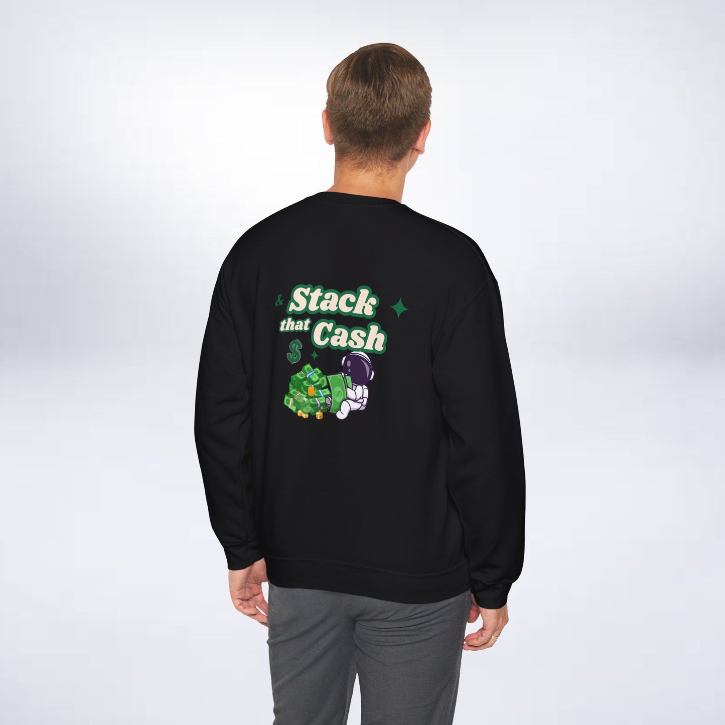 Unisex Stack The Cash Sweatshirt (Money stacks) Sleek Tee