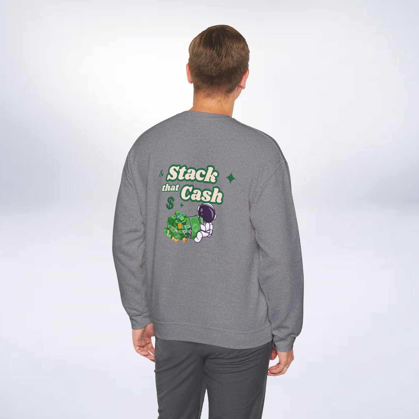 Unisex Stack The Cash Sweatshirt (Money stacks) Sleek Tee