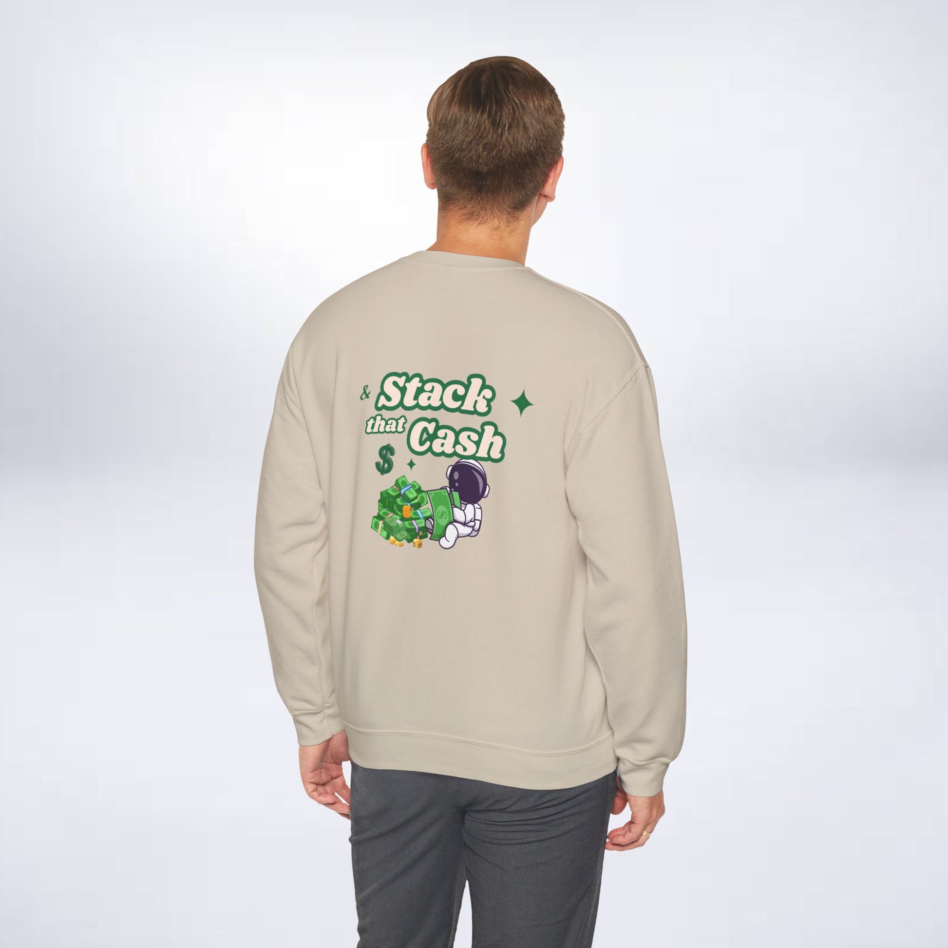 Unisex Stack The Cash Sweatshirt (Money stacks) Sleek Tee