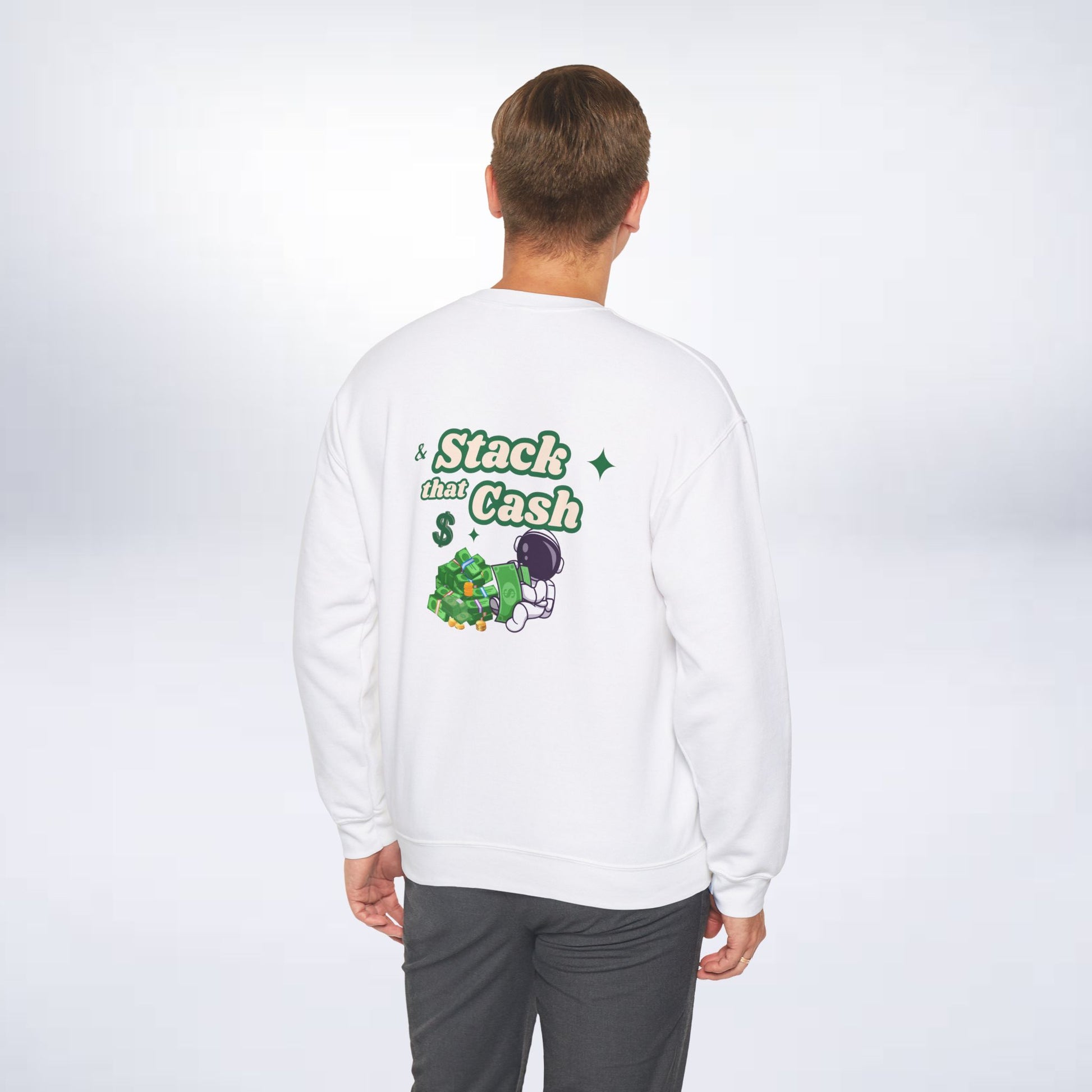 Unisex Stack The Cash Sweatshirt (Money stacks) Sleek Tee