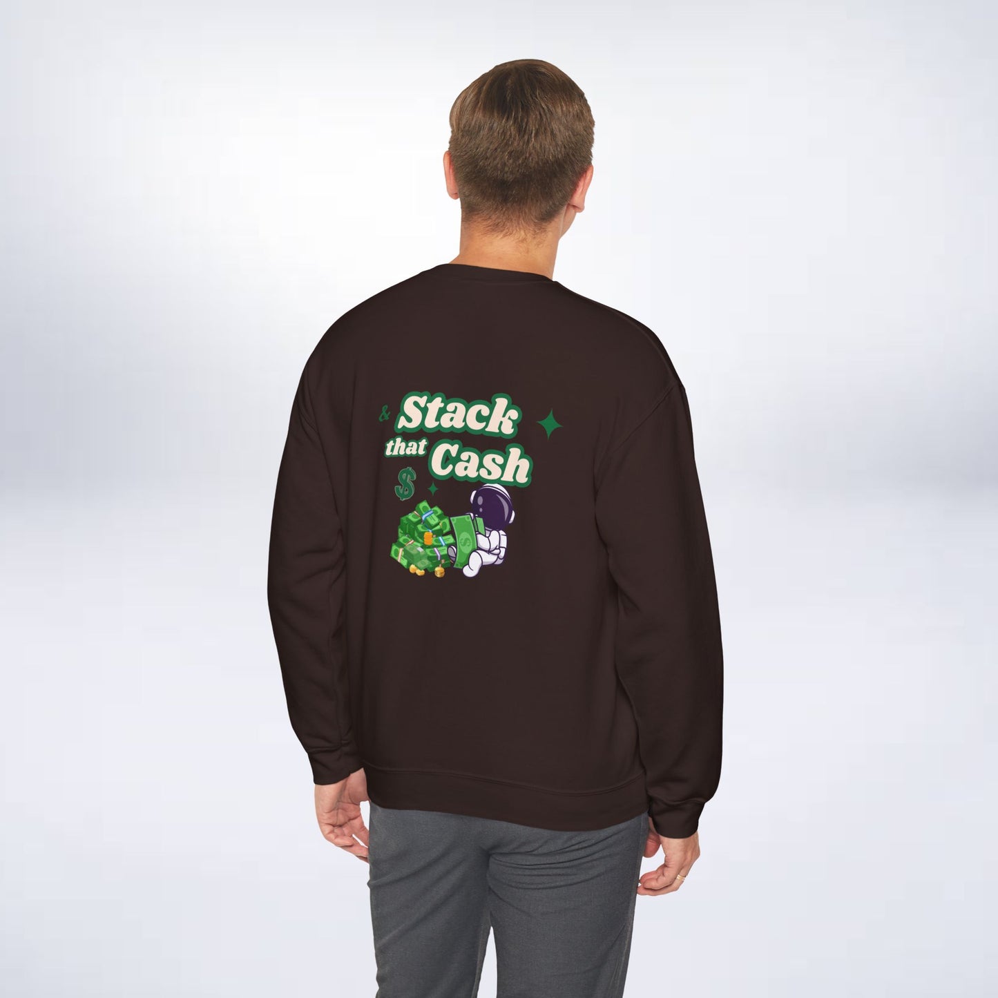 Unisex Stack The Cash Sweatshirt (Money stacks) Sleek Tee
