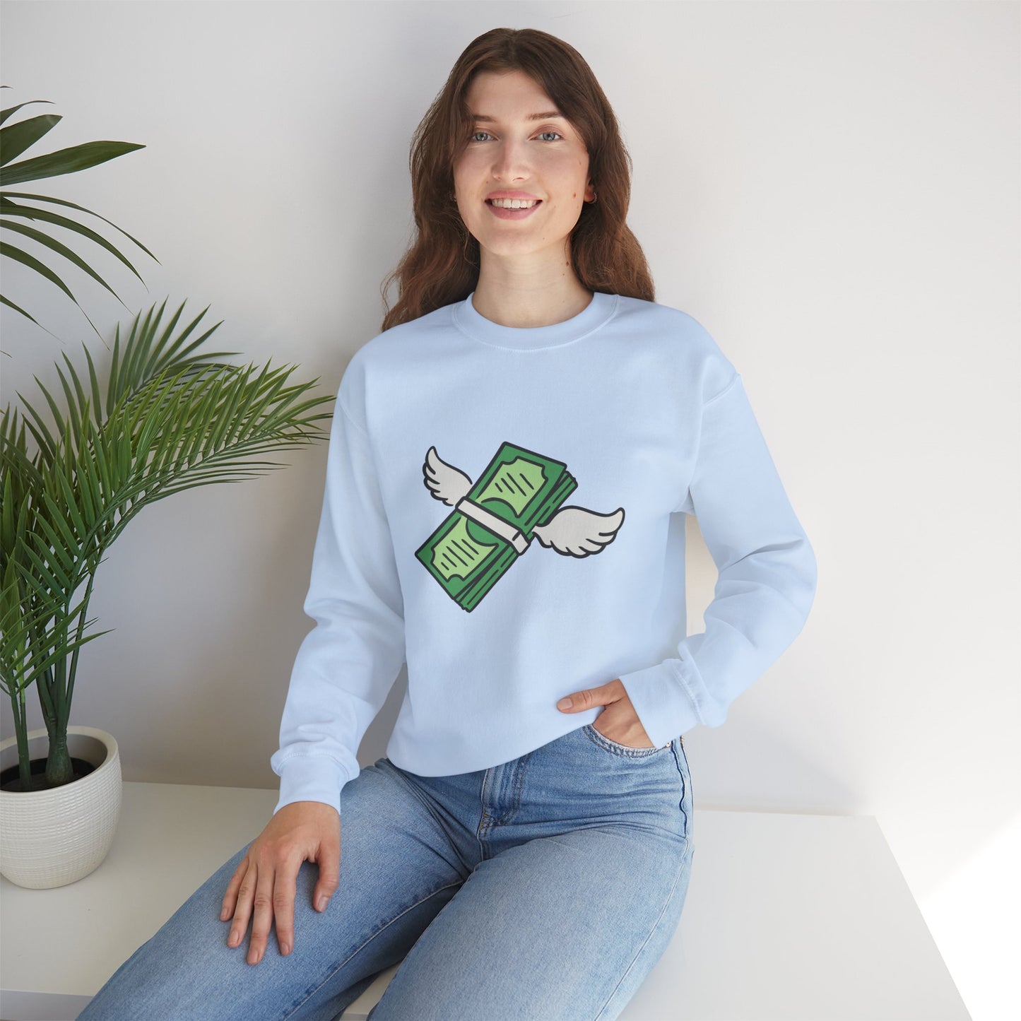 Unisex Stack The Cash Sweatshirt (Money stacks) Sleek Tee