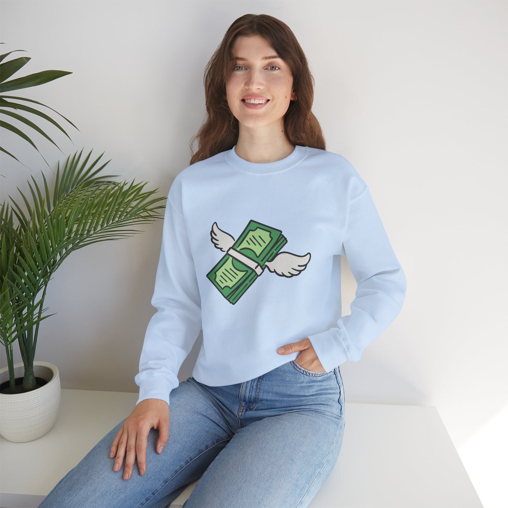 Unisex Stack The Cash Sweatshirt (Money stacks) Sleek Tee